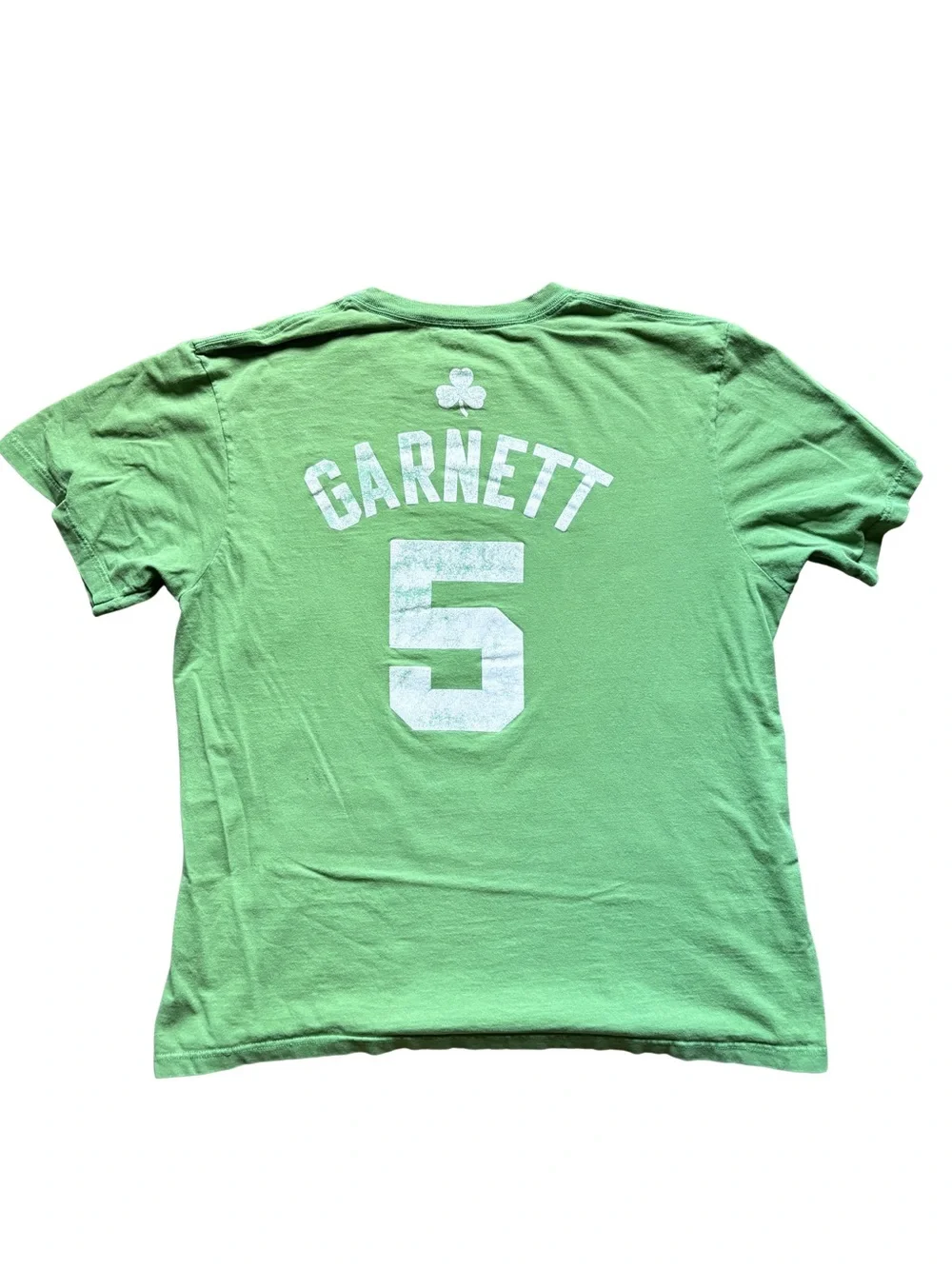 Vintage Adidas Boston Celtics Kevin Garnett #5 T-Shirt Green NBA Men's Size XL